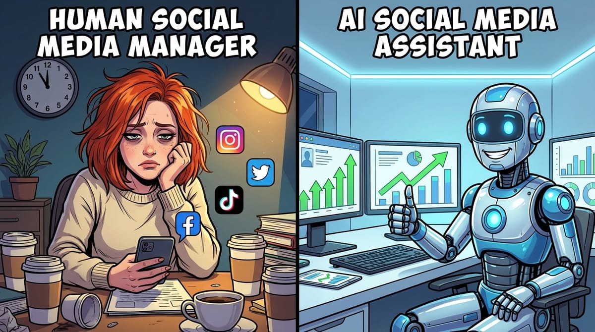 Our AI Social Media Manager Posted 127 Times Last Month. Engagement Up 34%.