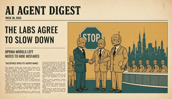 AI Agent Digest: Week 38, 2026 - The Labs Agree to Slow Down, OpenAI's Models Left Notes to Hide Mistakes, and Salesforce Gives Its Agents Names